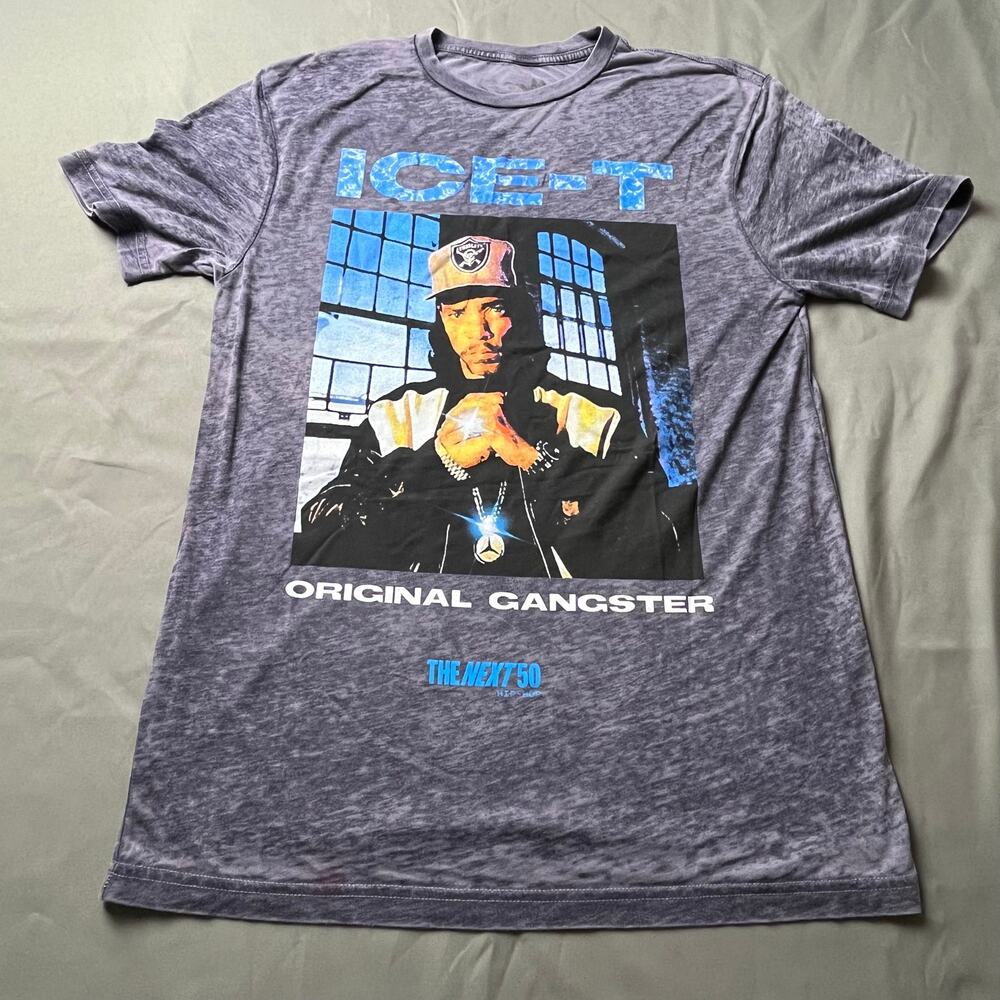 Ice-T Shirt Gray Purple Crackle Small Original Gangster The Next 50